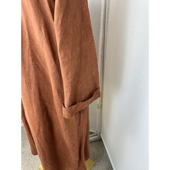 New J Jill Organic Linen Midi Lagonlook Minimalist Dress Plus 2x - Picture 9 of 12